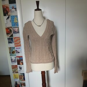 Vintage Y2K Old Navy Cable Knit Pullover Hooded Sweater